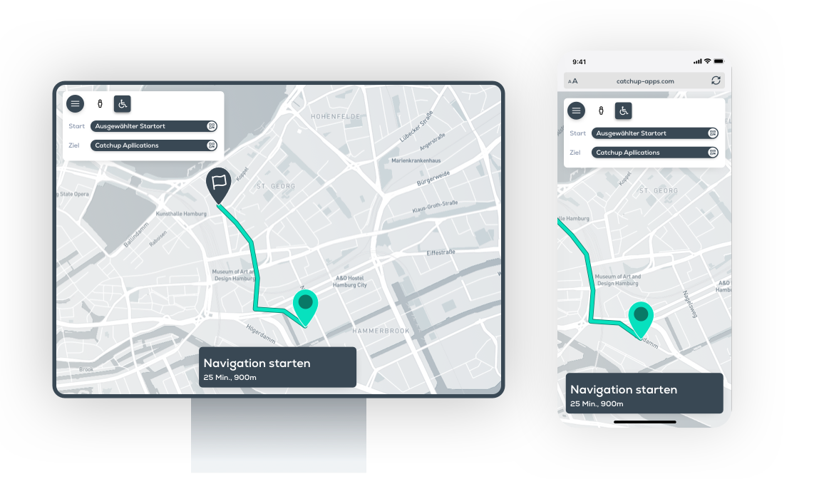 Terminal Navigation, Indoor, Outdoor, hospital App