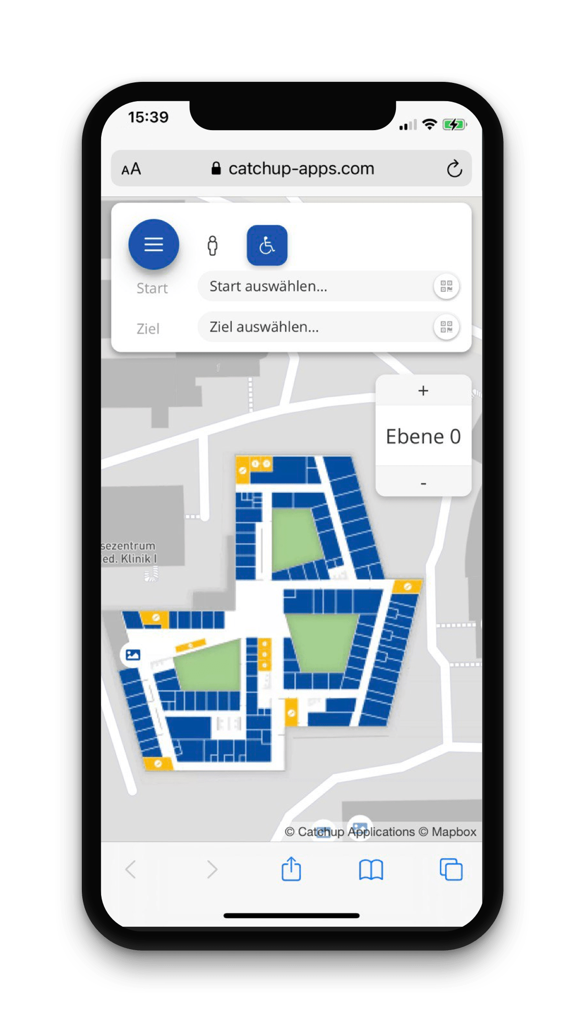 Step-by-Step Bonn Ortung im Gebäude, App für Navigation, Echtzeitlokalisierung